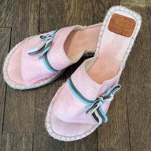 Joan & David Pink Espadrilles with Cute Bow Detail